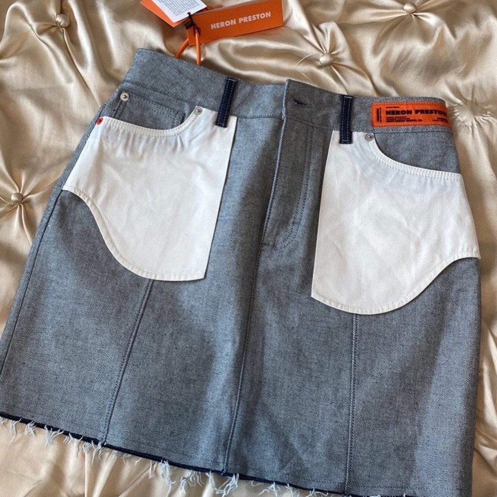 Heron Preston Large Blue Denim Skirt